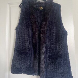 Faux Fur Blue Vest